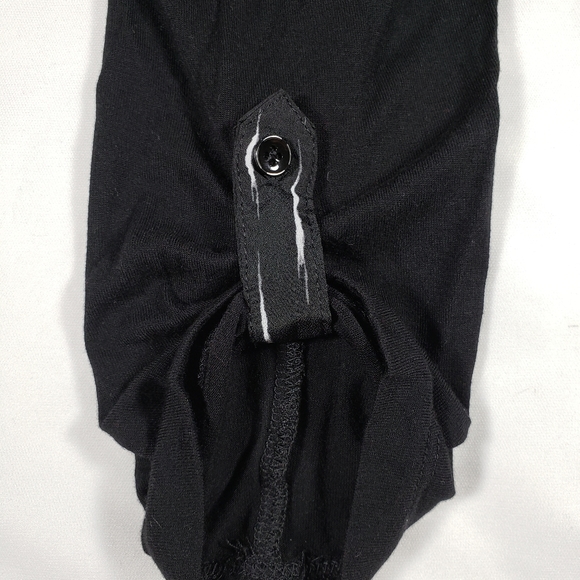 Kensie Black Collared with White Pattern Blouse - Picture 6 of 7